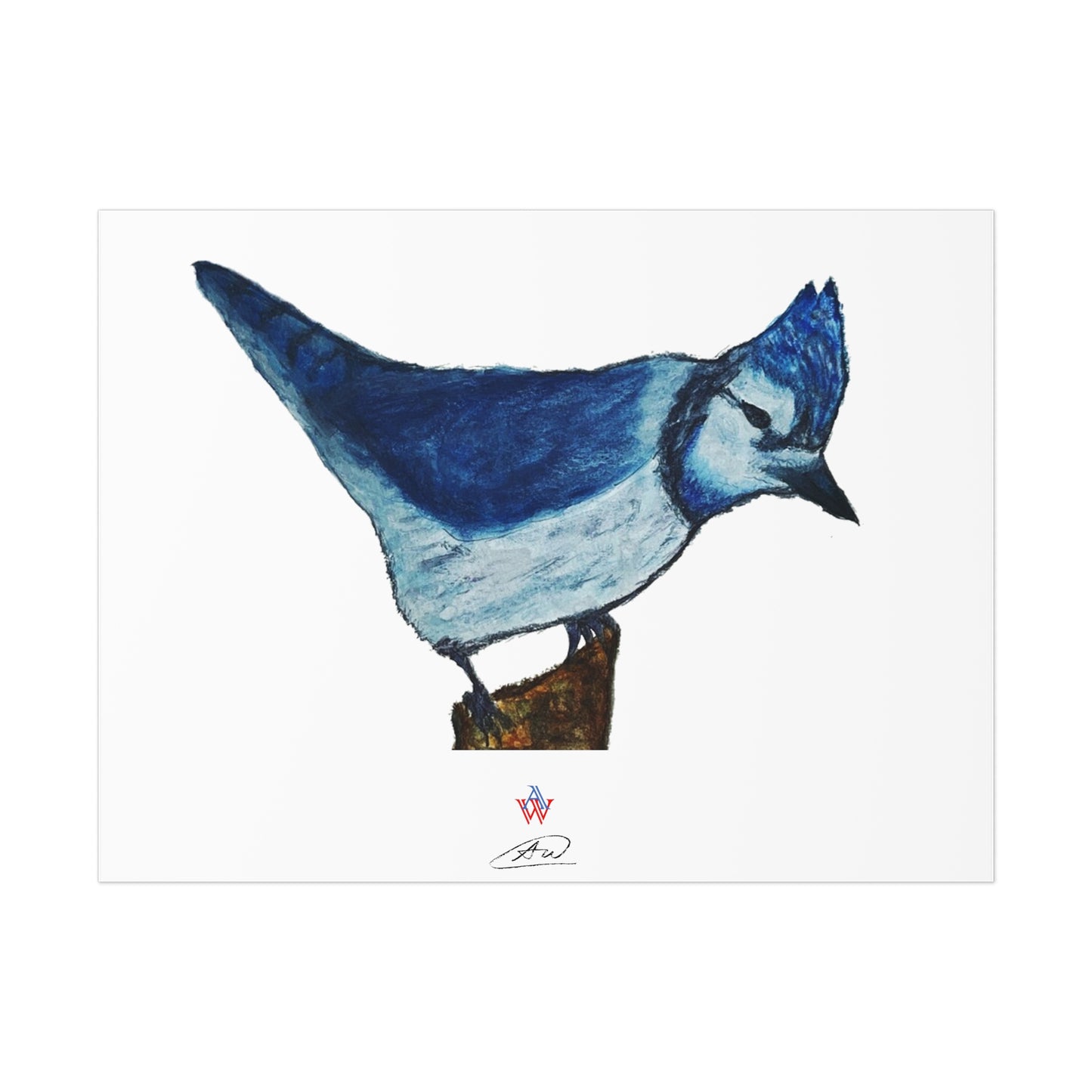 paint print x 'BLUE JAY' watercolor