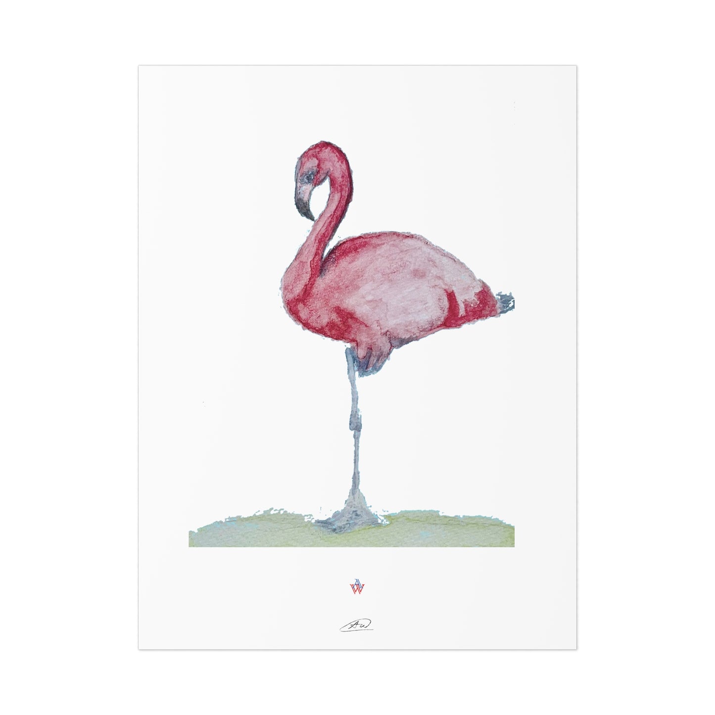 paint print x 'FLAMINGO' watercolor